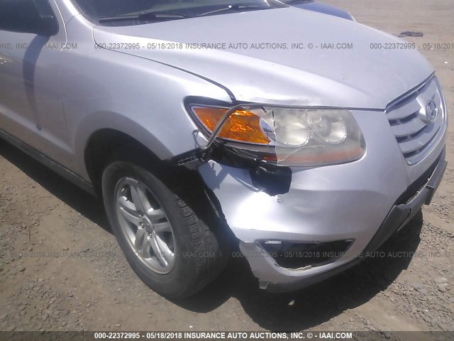 5XYZG3AB1BG022767 - 2011 HYUNDAI SANTA FE GLS SILVER photo 6