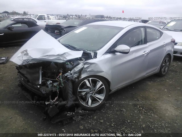 KMHDH4AE6FU381197 - 2015 HYUNDAI ELANTRA SILVER photo 2