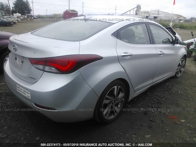 KMHDH4AE6FU381197 - 2015 HYUNDAI ELANTRA SILVER photo 4