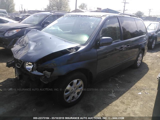 5FNRL18904B058639 - 2004 HONDA ODYSSEY EXL Navy photo 2