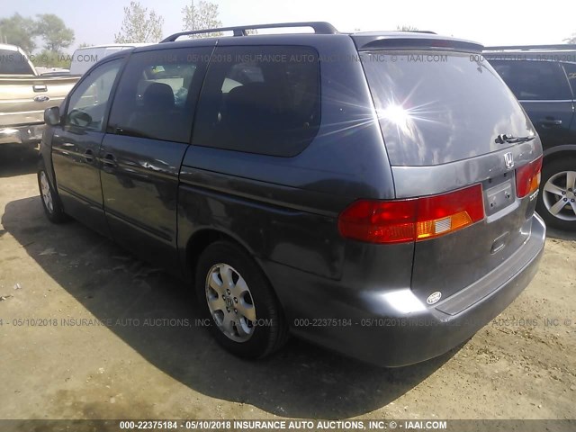 5FNRL18904B058639 - 2004 HONDA ODYSSEY EXL Navy photo 3