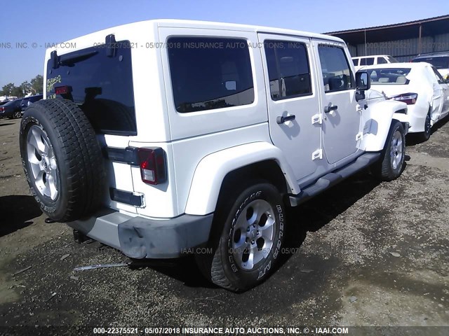 1C4HJWEG9DL526494 - 2013 JEEP WRANGLER UNLIMITE SAHARA WHITE photo 4