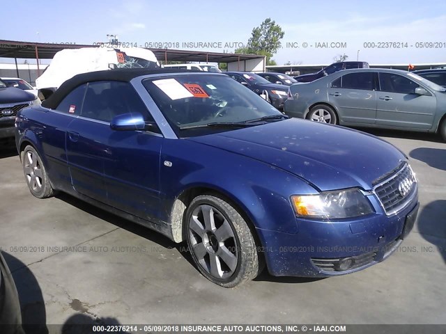 WAUAT48H63K012477 - 2003 AUDI A4 3.0 CABRIOLET BLUE photo 1