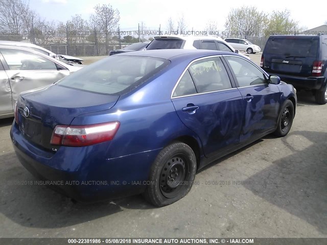 4T1BE46K57U083417 - 2007 TOYOTA CAMRY NEW GENERAT CE/LE/XLE/SE BLUE photo 4