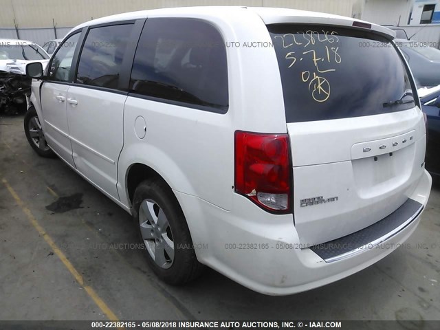 2C4RDGBG5DR664112 - 2013 DODGE GRAND CARAVAN SE WHITE photo 3