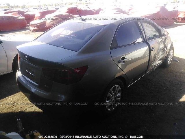 KNAFU4A26A5162898 - 2010 KIA FORTE EX GRAY photo 4