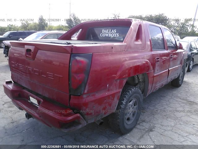 3GNEC13TX2G122105 - 2002 CHEVROLET AVALANCHE C1500 RED photo 4