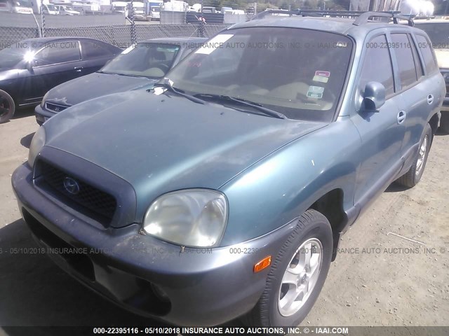 KM8SC13D12U330631 - 2002 HYUNDAI SANTA FE GLS/LX Light Blue photo 2