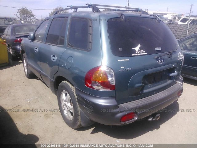 KM8SC13D12U330631 - 2002 HYUNDAI SANTA FE GLS/LX Light Blue photo 3