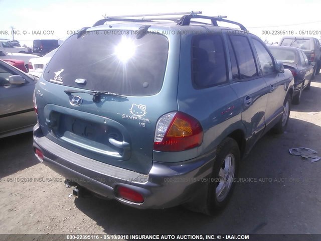 KM8SC13D12U330631 - 2002 HYUNDAI SANTA FE GLS/LX Light Blue photo 4