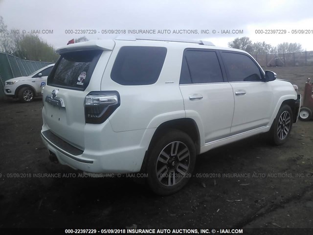 JTEBU5JR8F5265120 - 2015 TOYOTA 4RUNNER SR5/LIMITED/TRAIL/TRD PRO WHITE photo 4