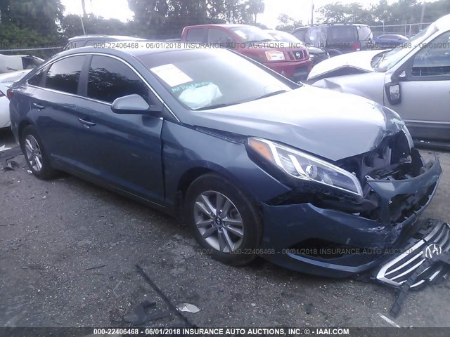 5NPE24AF1GH300248 - 2016 HYUNDAI SONATA SE Light Blue photo 1