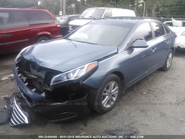 5NPE24AF1GH300248 - 2016 HYUNDAI SONATA SE Light Blue photo 6