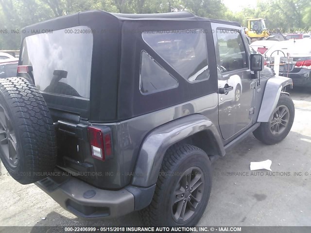 1C4AJWBG4GL323393 - 2016 JEEP WRANGLER SAHARA GRAY photo 4