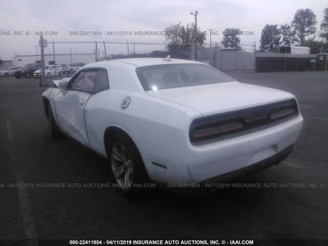 2C3CDZAG3FH783664 - 2015 DODGE CHALLENGER SXT WHITE photo 3