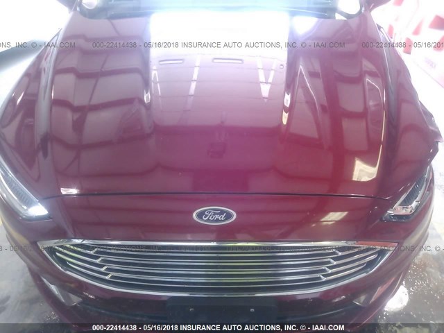 3FA6P0K92HR115038 - 2017 FORD FUSION TITANIUM RED photo 10