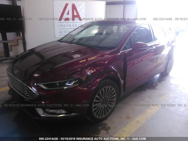 3FA6P0K92HR115038 - 2017 FORD FUSION TITANIUM RED photo 2