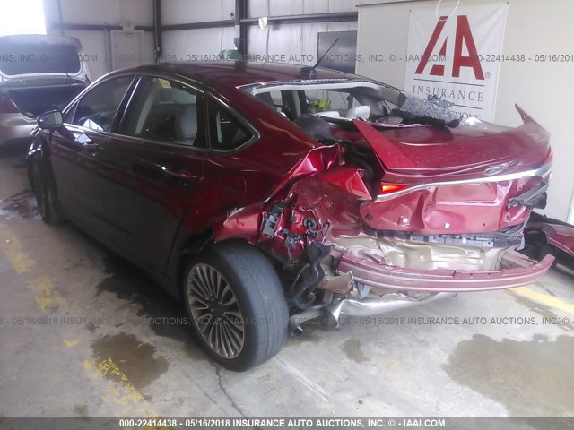 3FA6P0K92HR115038 - 2017 FORD FUSION TITANIUM RED photo 3