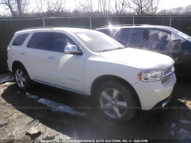 1C4SDHET0CC275644 - 2012 DODGE DURANGO CITADEL WHITE photo 1