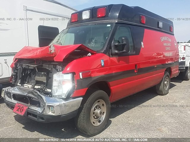 1FDSS3EL2EDB06940 - 2014 FORD E350 RED photo 2