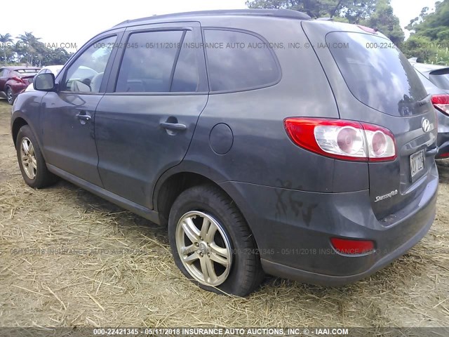 5XYZGDAB7CG137798 - 2012 HYUNDAI SANTA FE GLS BROWN photo 3