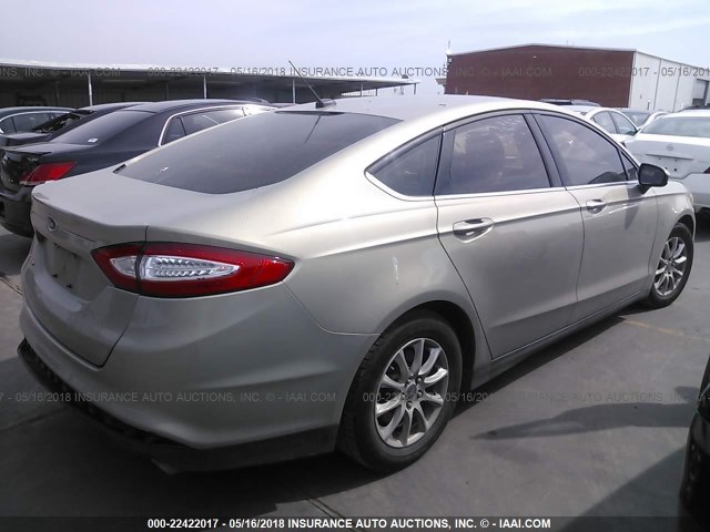 3FA6P0G79FR126896 - 2015 FORD FUSION S GREEN photo 4