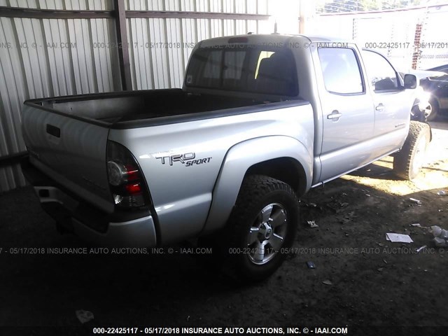 3TMJU4GN7AM105294 - 2010 TOYOTA TACOMA DOUBLE CAB PRERUNNER SILVER photo 4
