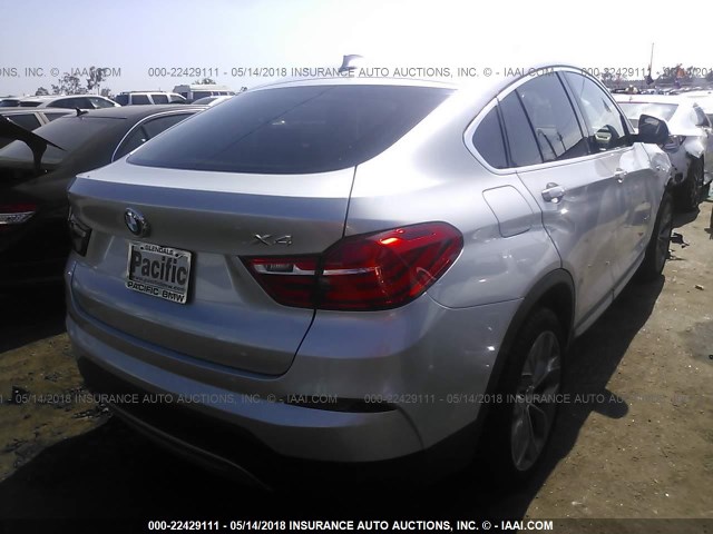 5UXXW3C56H0T77903 - 2017 BMW X4 XDRIVE28I SILVER photo 4