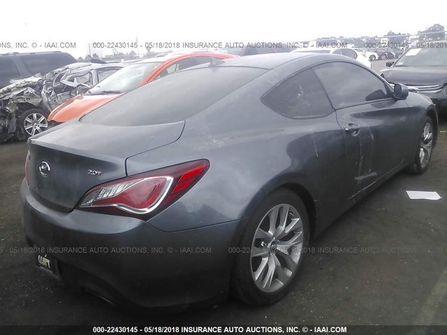 KMHHT6KD8EU119889 - 2014 HYUNDAI GENESIS COUPE 2.0T GRAY photo 4