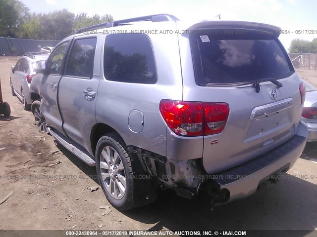 5TDDW5G11GS145406 - 2016 TOYOTA SEQUOIA PLATINUM SILVER photo 3