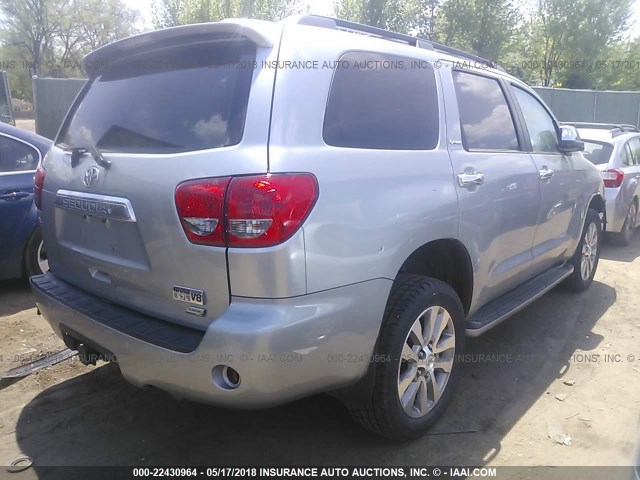 5TDDW5G11GS145406 - 2016 TOYOTA SEQUOIA PLATINUM SILVER photo 4