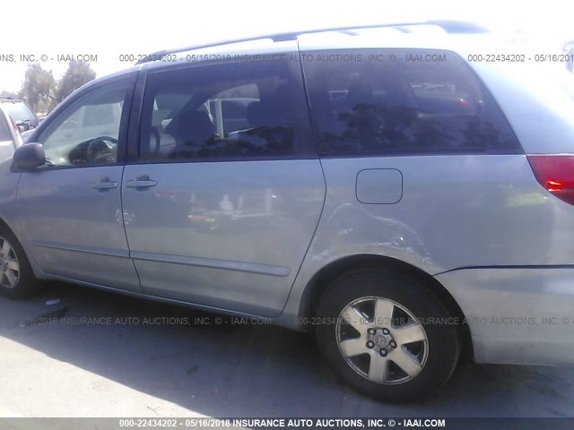 5TDZA23C96S420657 - 2006 TOYOTA SIENNA CE/LE GRAY photo 6