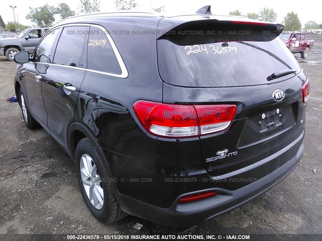 5XYPG4A35JG388090 - 2018 KIA SORENTO LX/L BLACK photo 3