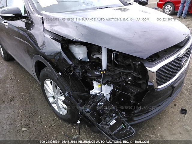 5XYPG4A35JG388090 - 2018 KIA SORENTO LX/L BLACK photo 6