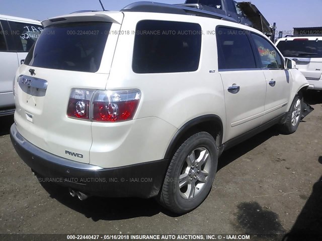 1GKEV23778J257386 - 2008 GMC ACADIA SLT-1 WHITE photo 4