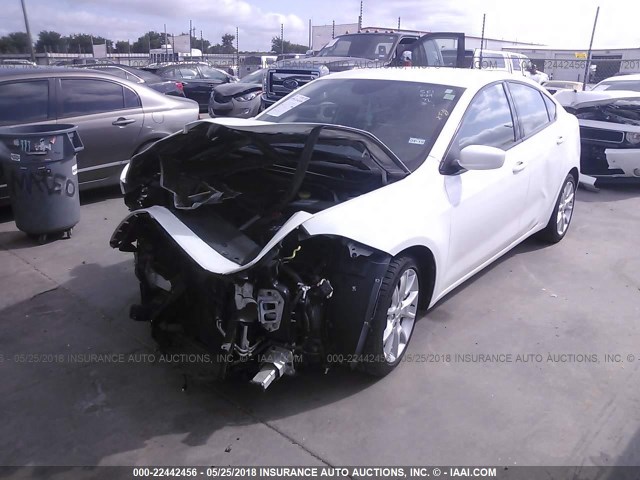 1C3CDFBA8DD232634 - 2013 DODGE DART SXT WHITE photo 2