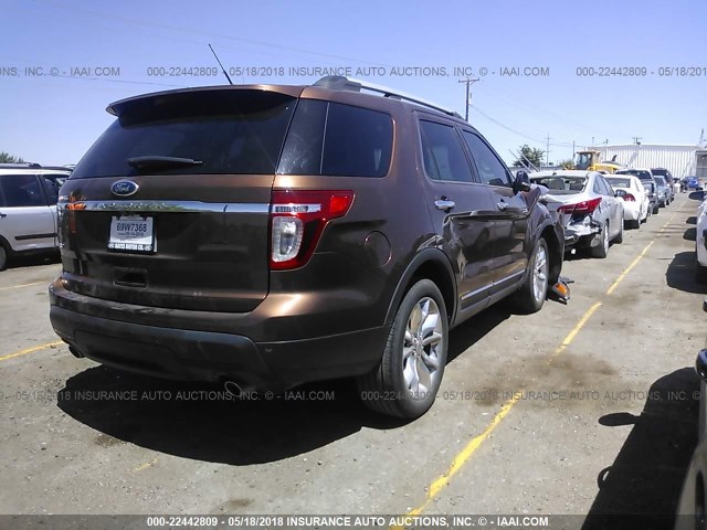 1FMHK7D88CGA60394 - 2012 FORD EXPLORER XLT BROWN photo 4