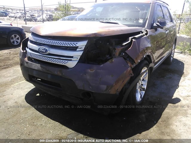 1FMHK7D88CGA60394 - 2012 FORD EXPLORER XLT BROWN photo 6