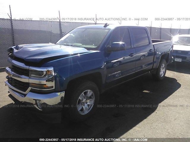 3GCUKREC9GG154117 - 2016 CHEVROLET SILVERADO K1500 LT BLUE photo 2