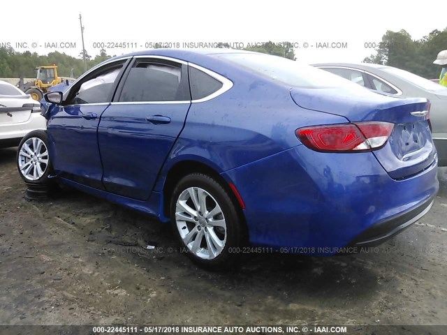 1C3CCCFB1GN189337 - 2016 CHRYSLER 200 LX BLUE photo 3