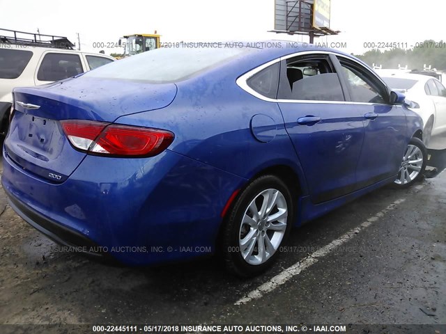 1C3CCCFB1GN189337 - 2016 CHRYSLER 200 LX BLUE photo 4