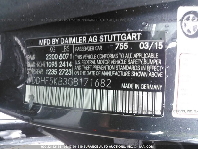 WDDHF5KB3GB171682 - 2016 MERCEDES-BENZ E 350 BLACK photo 9