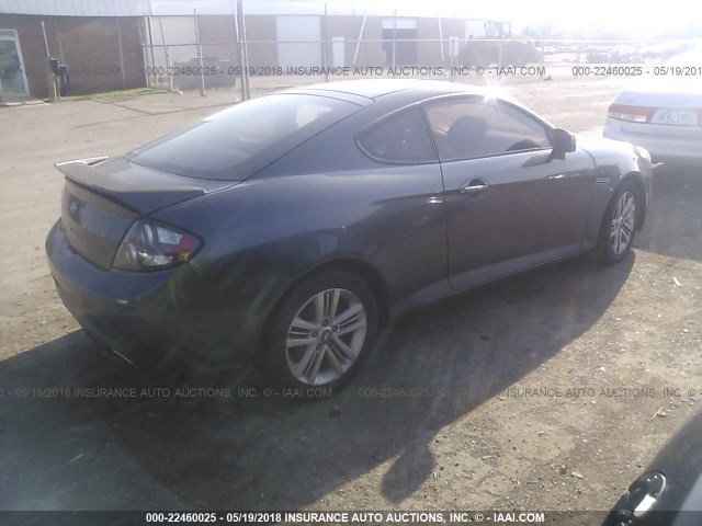 KMHHM66D68U276929 - 2008 HYUNDAI TIBURON GS BLACK photo 4