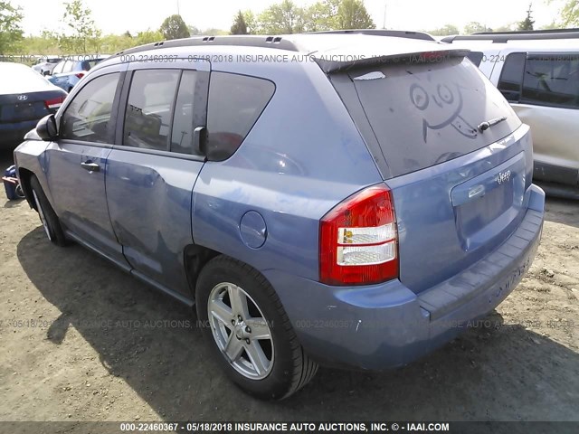 1J8FT47W67D244976 - 2007 JEEP COMPASS BLUE photo 3