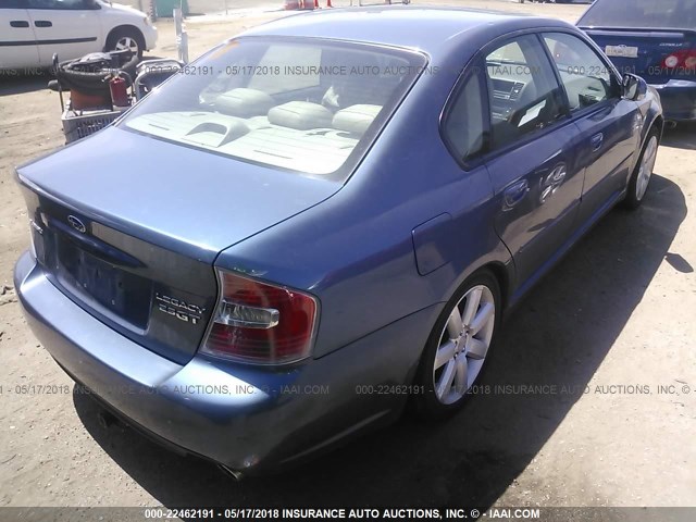 4S3BL676266203393 - 2006 SUBARU LEGACY GT LIMITED BLUE photo 4