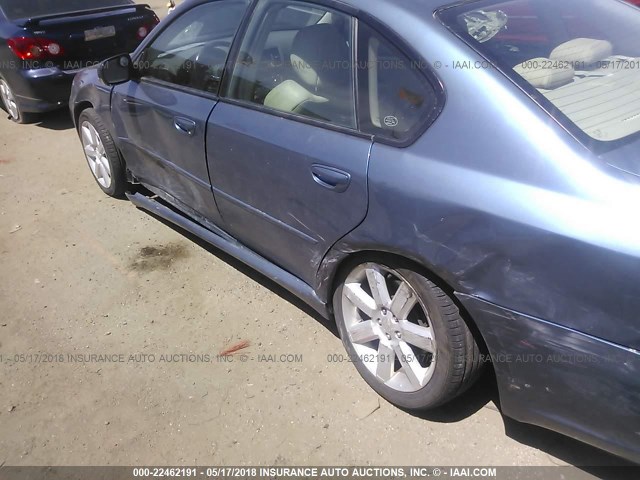 4S3BL676266203393 - 2006 SUBARU LEGACY GT LIMITED BLUE photo 6