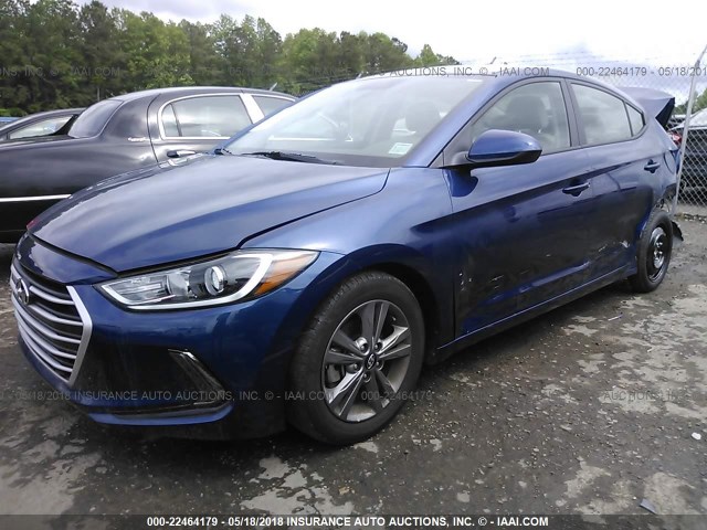 5NPD84LF8HH020495 - 2017 HYUNDAI ELANTRA SE/VALUE/LIMITED BLUE photo 2