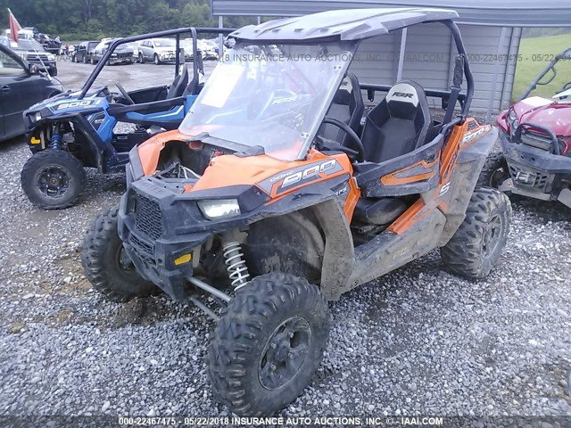 4XAVBE878GB667709 - 2016 POLARIS RZR S 900 EPS ORANGE photo 2