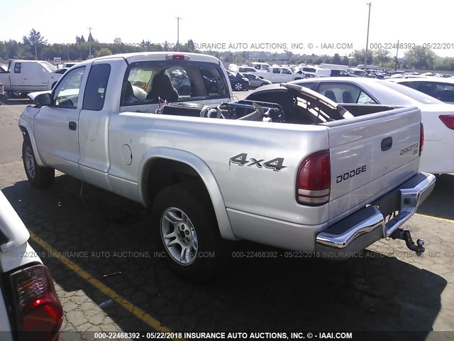 1D7HG42N74S516399 - 2004 DODGE DAKOTA SLT SILVER photo 3