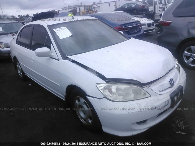 JHMES95605S026853 - 2005 HONDA CIVIC HYBRID WHITE photo 1